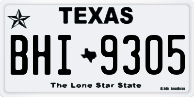 TX license plate BHI9305