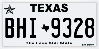 TX license plate BHI9328