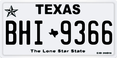 TX license plate BHI9366