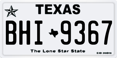 TX license plate BHI9367