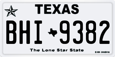 TX license plate BHI9382