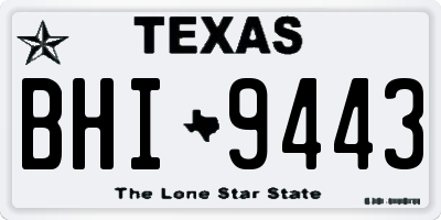 TX license plate BHI9443