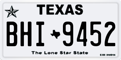 TX license plate BHI9452