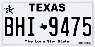 TX license plate BHI9475