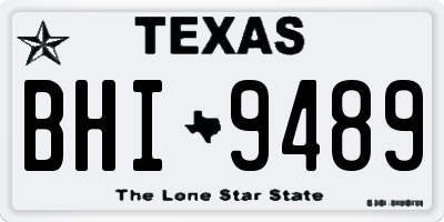 TX license plate BHI9489