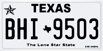 TX license plate BHI9503