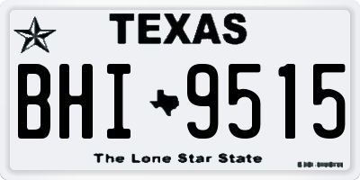 TX license plate BHI9515
