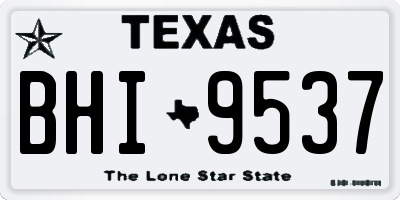 TX license plate BHI9537
