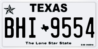 TX license plate BHI9554