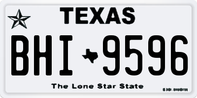 TX license plate BHI9596