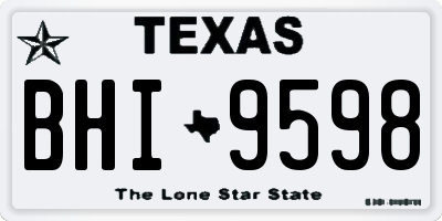 TX license plate BHI9598