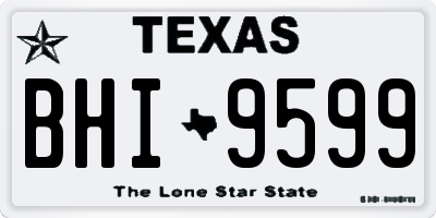 TX license plate BHI9599