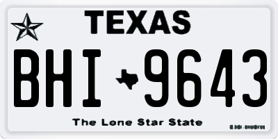 TX license plate BHI9643