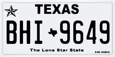 TX license plate BHI9649