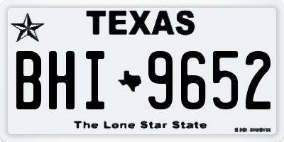 TX license plate BHI9652
