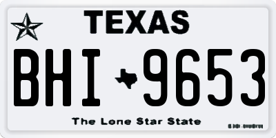 TX license plate BHI9653