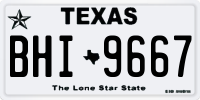 TX license plate BHI9667
