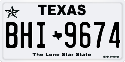 TX license plate BHI9674