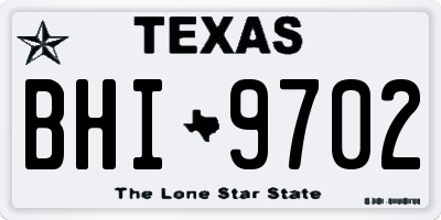 TX license plate BHI9702