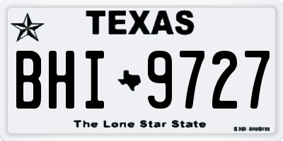 TX license plate BHI9727