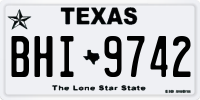 TX license plate BHI9742