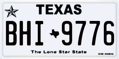 TX license plate BHI9776