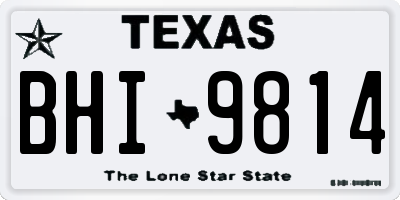 TX license plate BHI9814