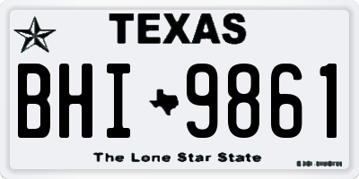 TX license plate BHI9861