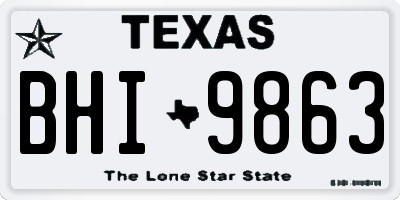 TX license plate BHI9863