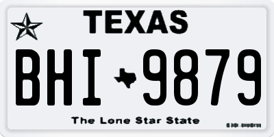 TX license plate BHI9879