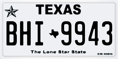 TX license plate BHI9943