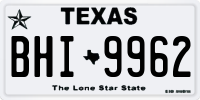 TX license plate BHI9962