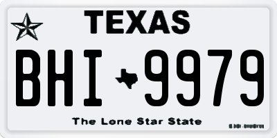 TX license plate BHI9979