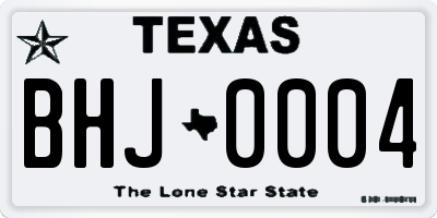 TX license plate BHJ0004