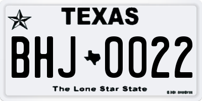 TX license plate BHJ0022