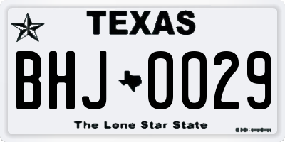 TX license plate BHJ0029