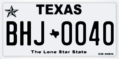 TX license plate BHJ0040