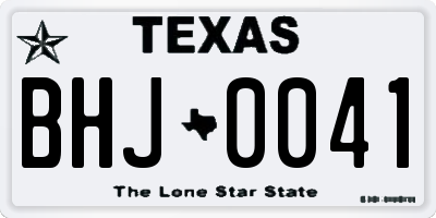 TX license plate BHJ0041