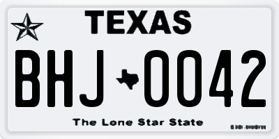 TX license plate BHJ0042
