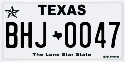 TX license plate BHJ0047