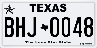 TX license plate BHJ0048