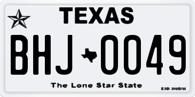 TX license plate BHJ0049