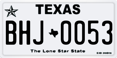 TX license plate BHJ0053