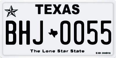 TX license plate BHJ0055