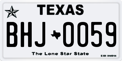 TX license plate BHJ0059