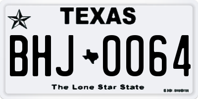 TX license plate BHJ0064