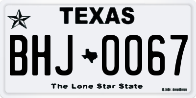 TX license plate BHJ0067