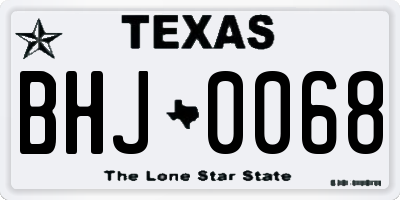 TX license plate BHJ0068