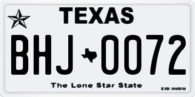 TX license plate BHJ0072