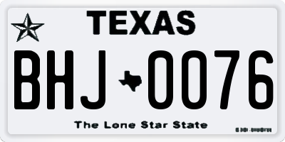 TX license plate BHJ0076